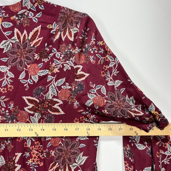 Caffe Marrakesh Blouse Boho Floral Small Button-Up Festival Peasant Rayon Top - Picture 3 of 10